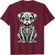 Dog Pug Skeleton Halloween T-Shirt - T-Shirt | Maroon