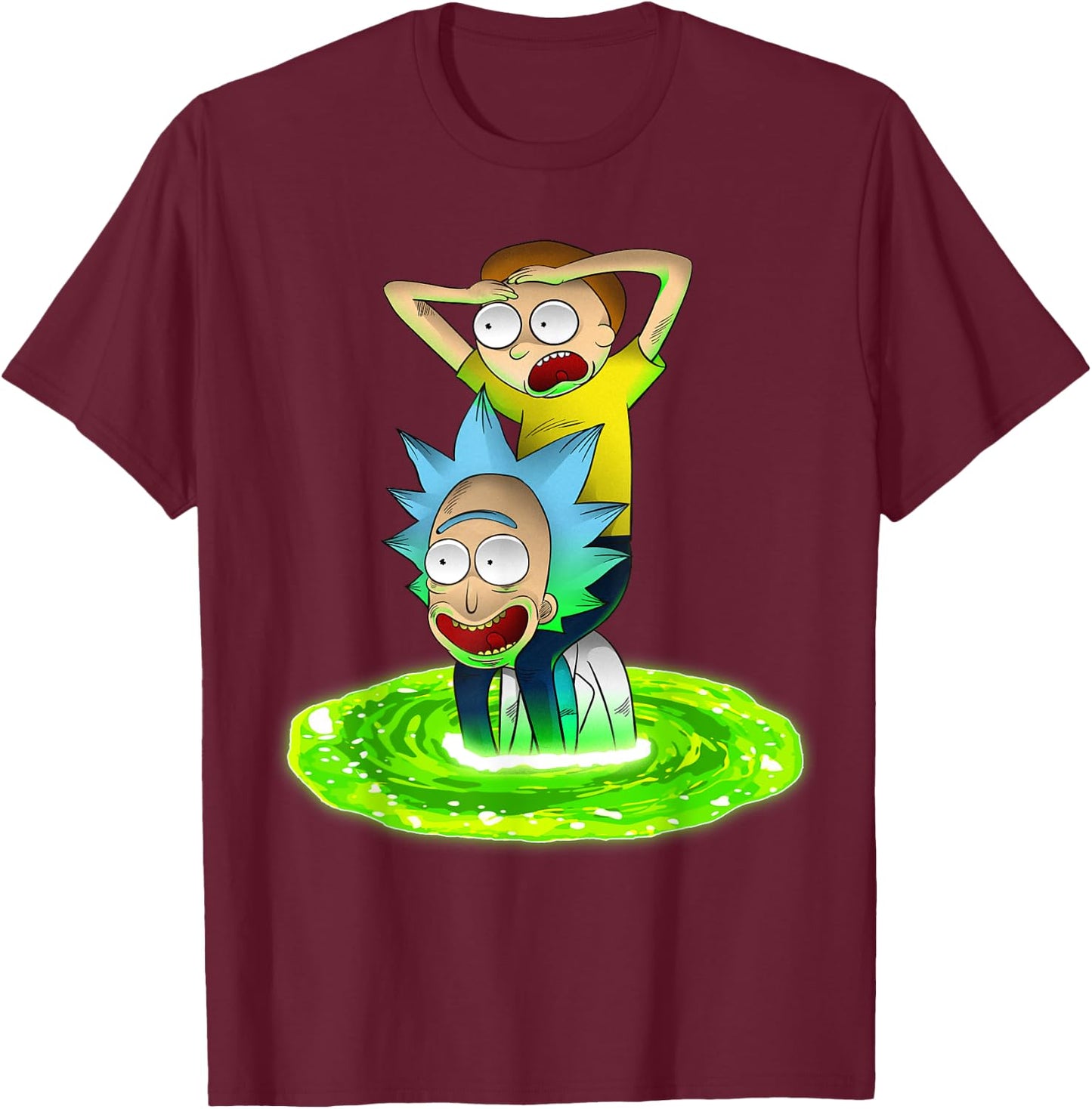 Mademark x Rick and Morty - Rick and Morty Shirt Seeking New Adventure T-Shirt - T-Shirt | Maroon