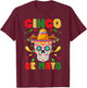 Cinco De Mayo Party Sugar Skull Men Women Mexican Fiesta T-Shirt - T-Shirt | Maroon