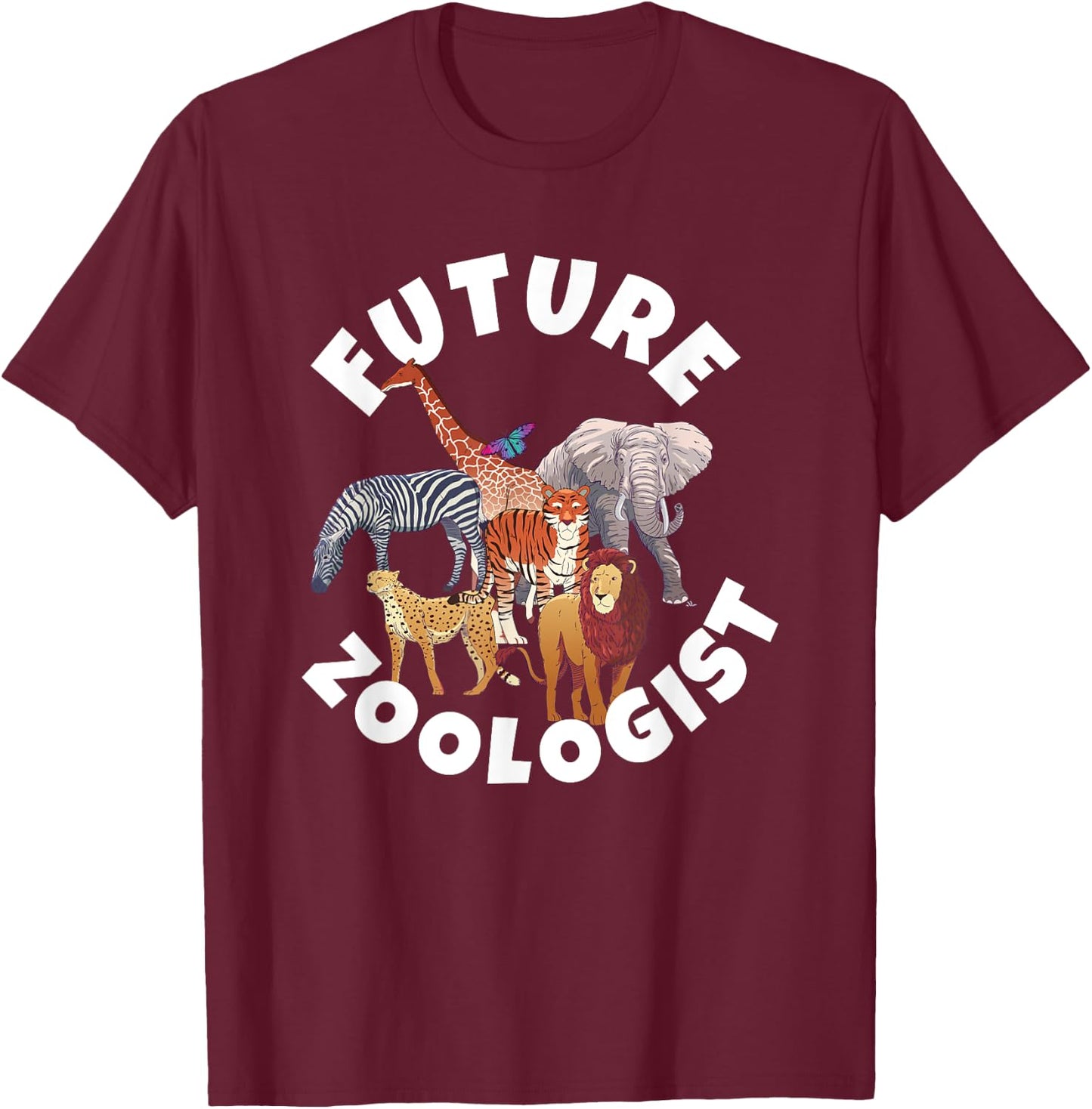 Future Zoologist Funny Birthday Animal T-Shirt - T-Shirt | Maroon