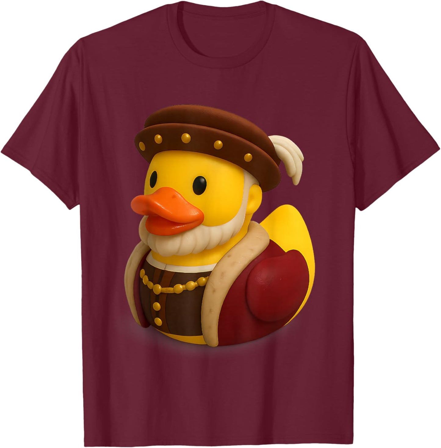 Rubber Duck Henry VIII 8th Eighth Historical Figure T-Shirt - T-Shirt | Maroon