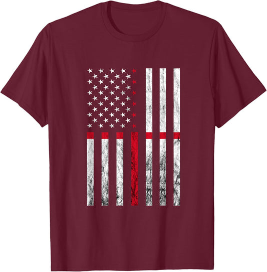 Vintage USA America English Flag St George's Cross England T-Shirt - T-Shirt | Maroon