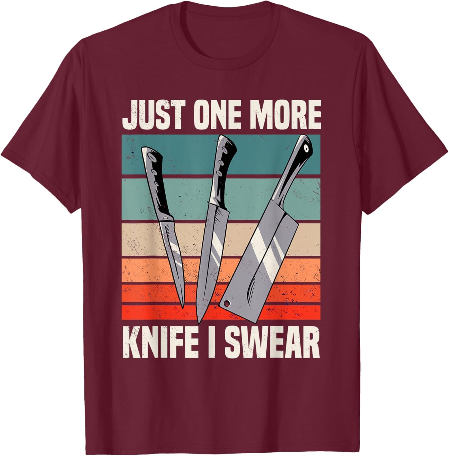 Knife Collector Retro Vintage Knives Collection Enthusiast T-Shirt - T-Shirt | Maroon