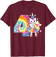 4th Birthday Unicorn Shirt Gift Girls Age 4 Tie Dye T-Shirt - T-Shirt | Maroon