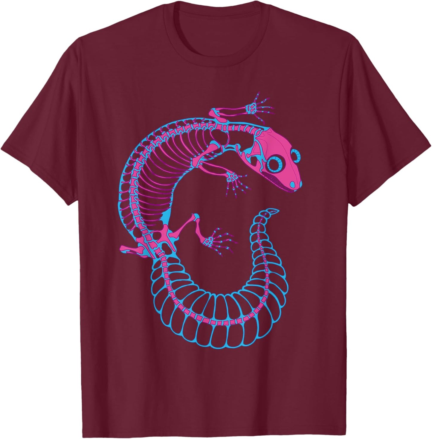 Diaphonized Gecko Skeleton T-Shirt - T-Shirt | Maroon