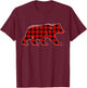 Red Buffalo Plaid Christmas Bear Pajama Sweater Women Men T-Shirt - T-Shirt | Maroon
