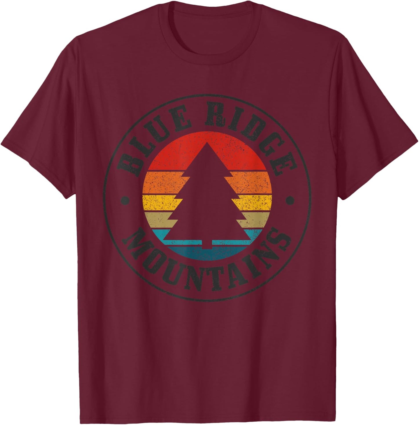 Blue Ridge Mountains Vintage Mountains USA America Souvenir T-Shirt - T-Shirt | Maroon