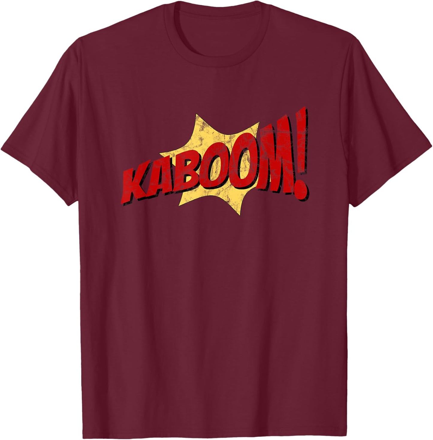 Kaboom! Funny Comic Sound Retro Pop Art T-Shirt - T-Shirt | Maroon