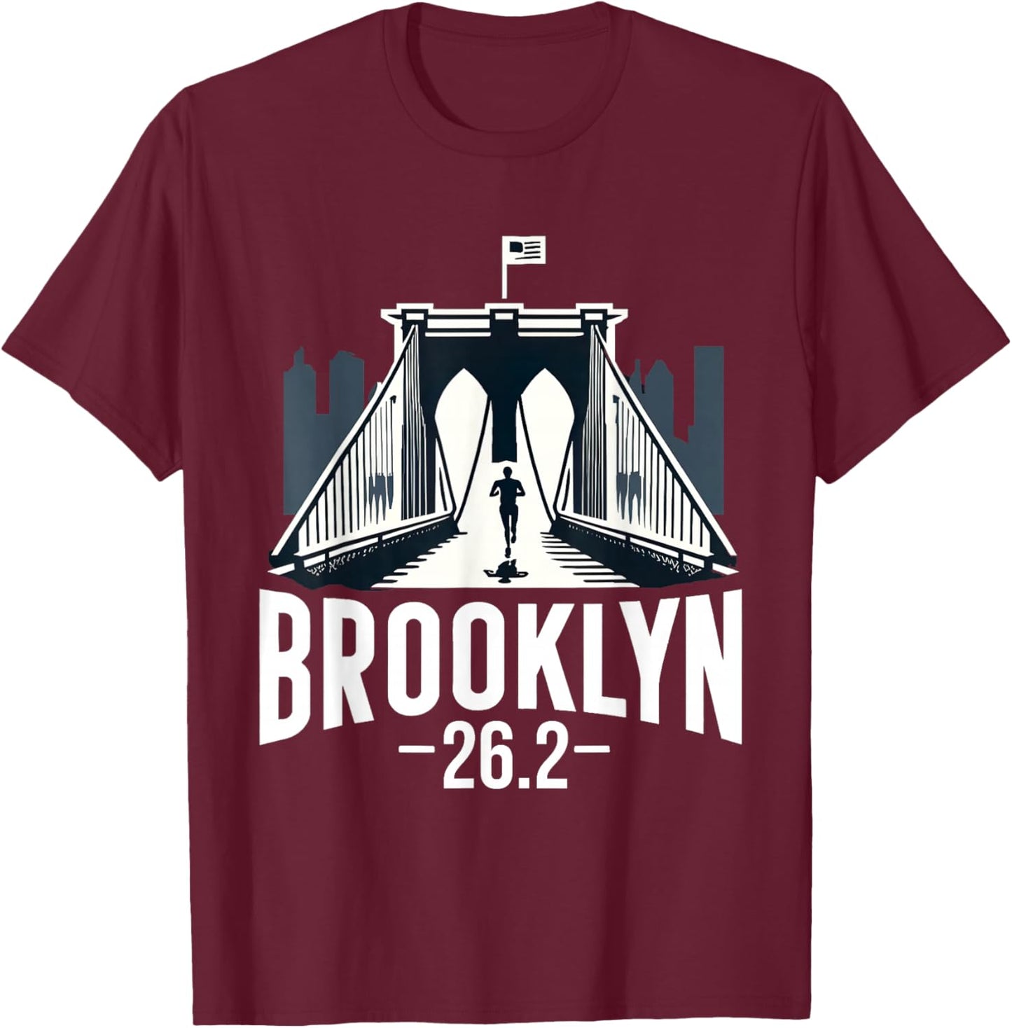 Brooklyn Runner 26.2 Miles Marathon New York Running Race T-Shirt - T-Shirt | Maroon