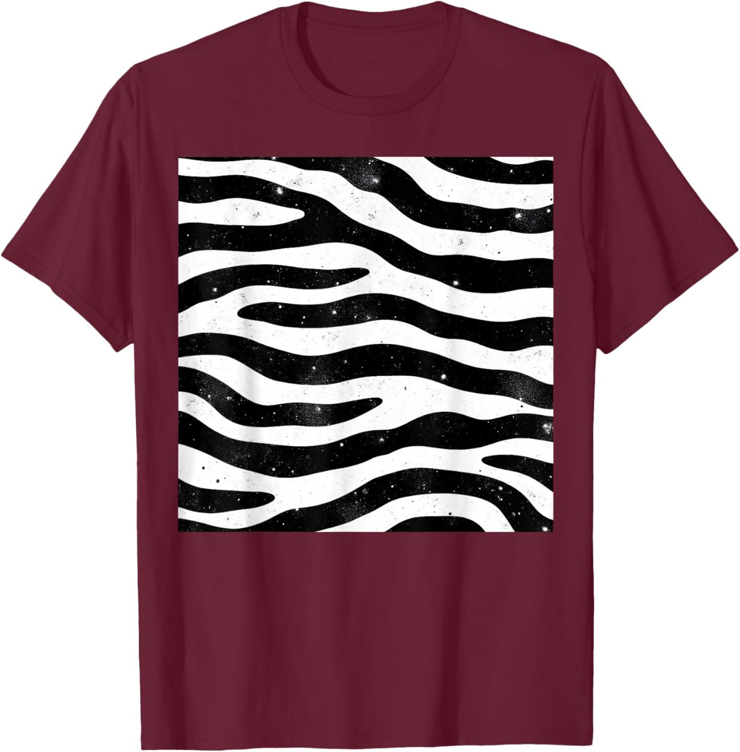 Zebra Print Pattern Women Girls Animal Zebra T-Shirt - T-Shirt | Maroon