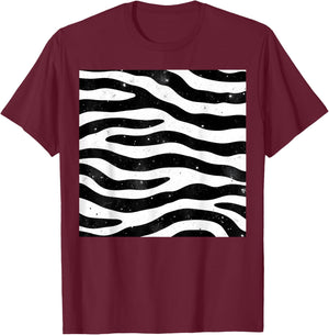 Zebra Print Pattern Women Girls Animal Zebra T-Shirt - T-Shirt | Maroon