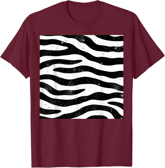 Zebra Print Pattern Women Girls Animal Zebra T-Shirt - T-Shirt | Maroon