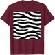 Zebra Print Pattern Women Girls Animal Zebra T-Shirt - T-Shirt | Maroon
