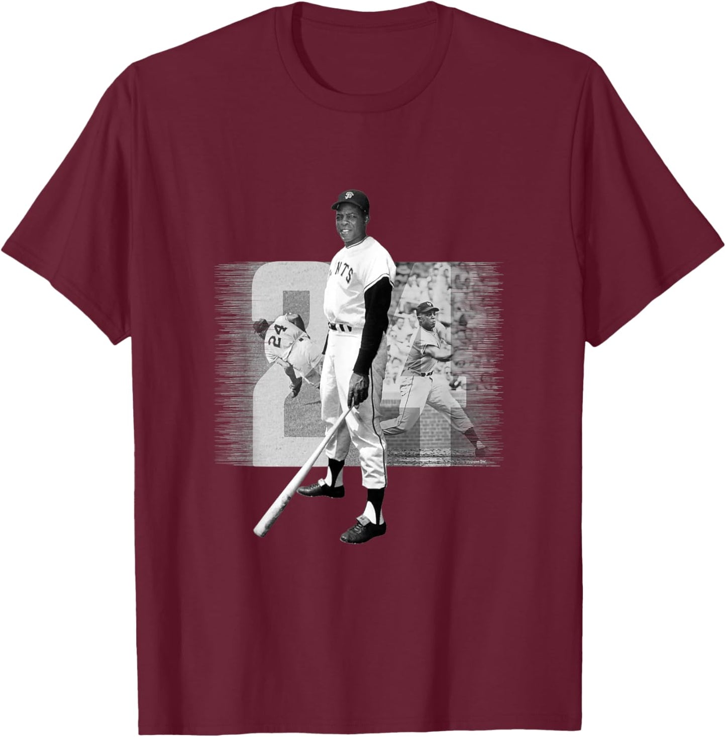 Willie Mays_Baseball_020 T-Shirt - T-Shirt | Maroon