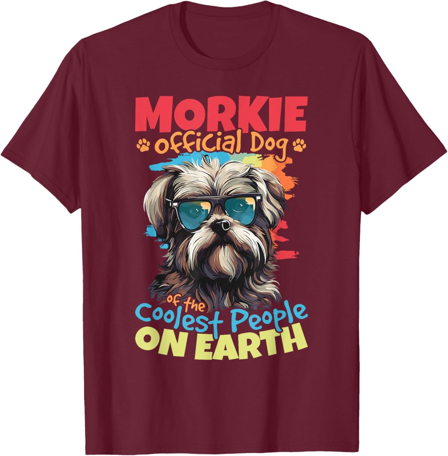 Morkie Dog Breed Pet Morkie Official Dog T-Shirt - T-Shirt | Maroon