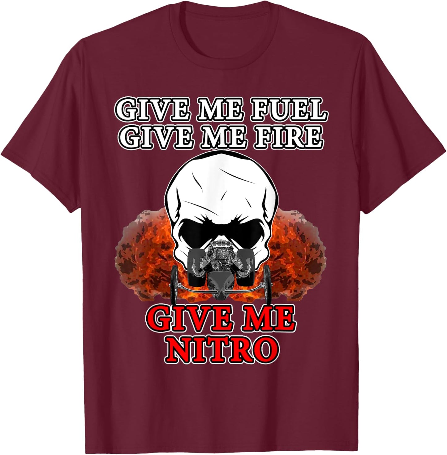 Nitro Drag Racing Top Fuel Dragsters T-Shirt - T-Shirt | Maroon