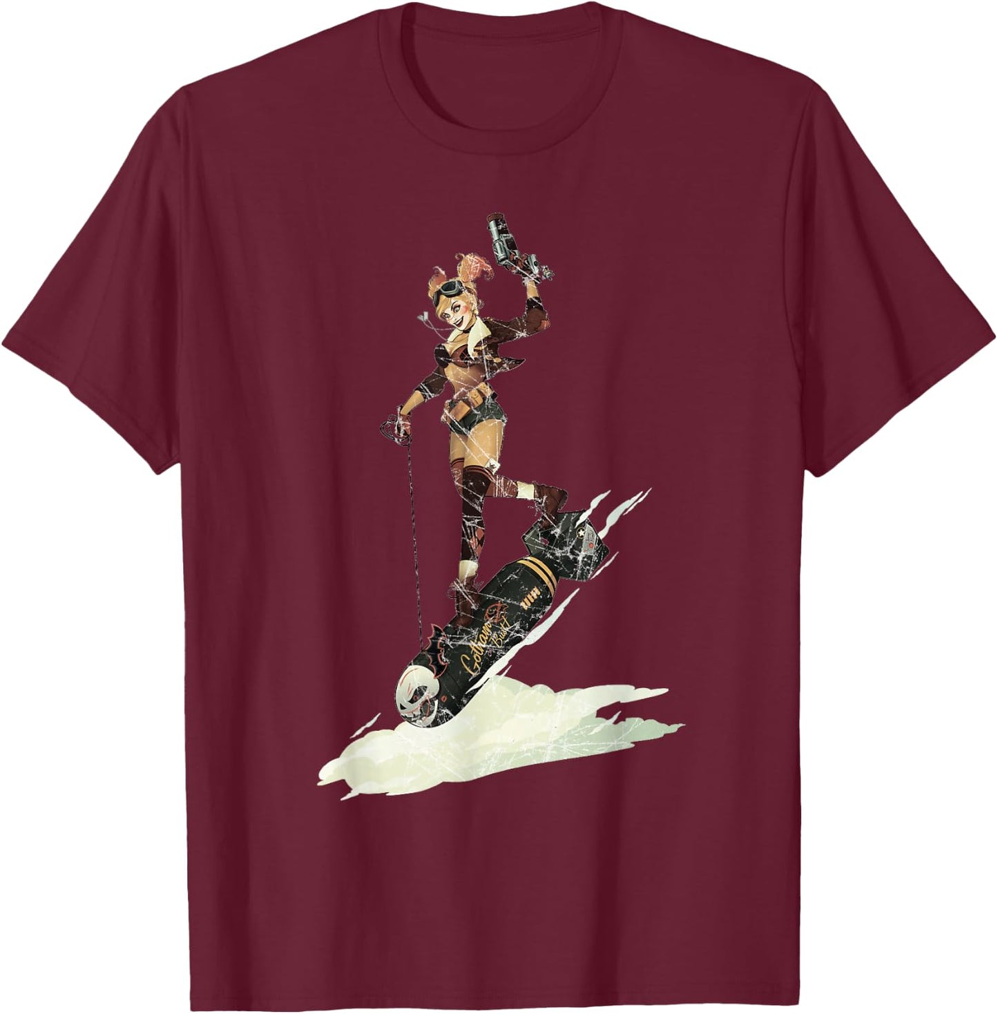 DC Comics Bombshells Harley Quinn Character Bomb T-Shirt - T-Shirt | Maroon