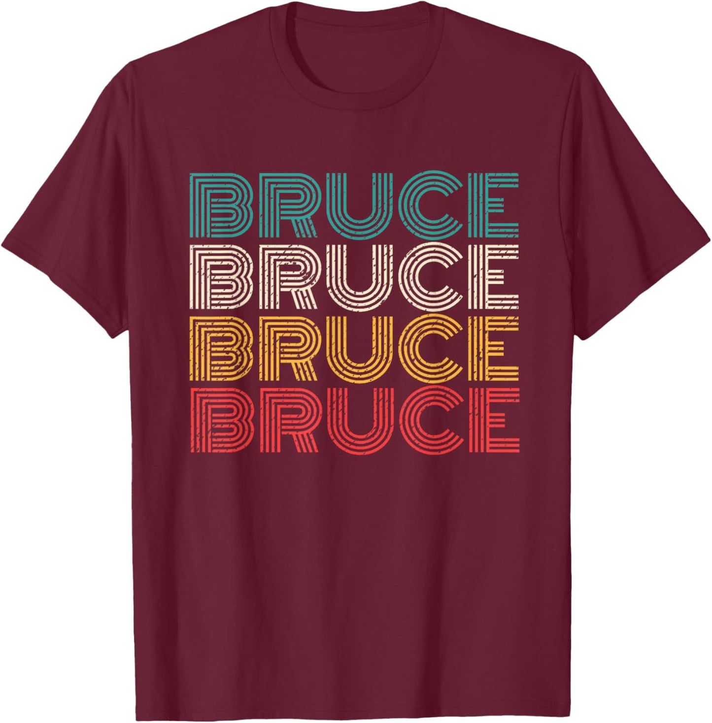Retro Bruce Vintage Distressed Style T-Shirt - T-Shirt | Maroon