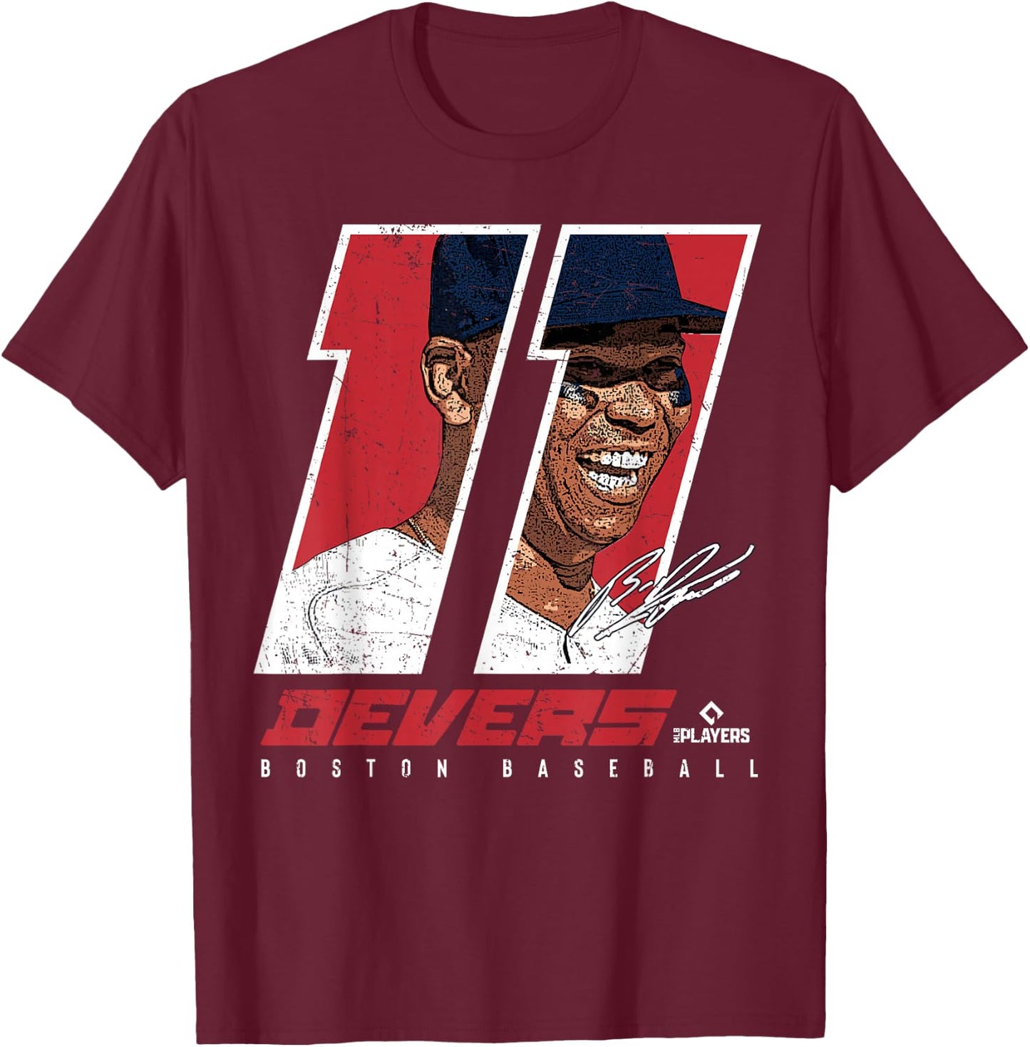Rafael Devers Silhouette Carita Boston MLBPA T-Shirt - T-Shirt | Maroon