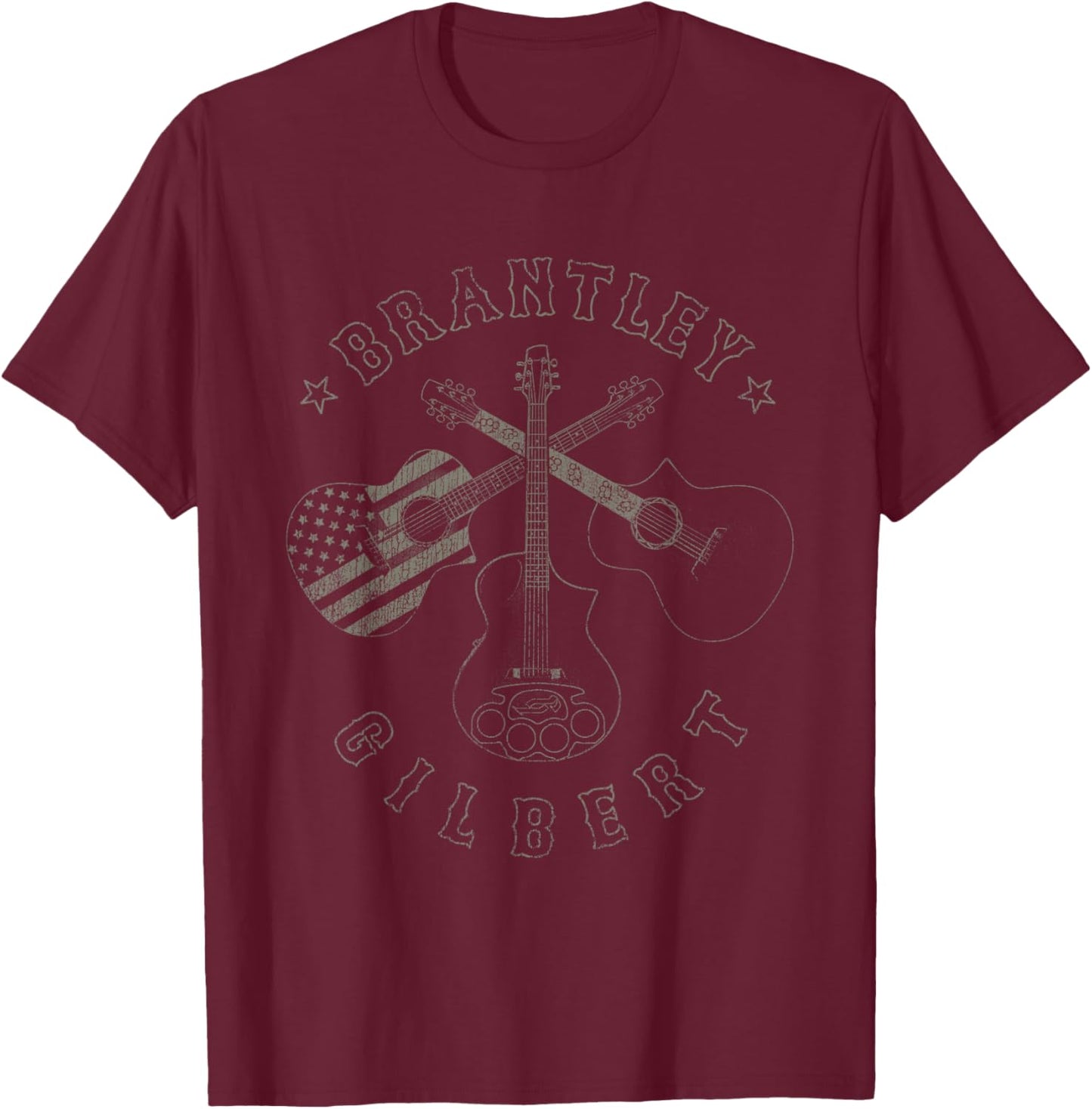Brantley Gilbert - Guitar T-Shirt - T-Shirt | Maroon