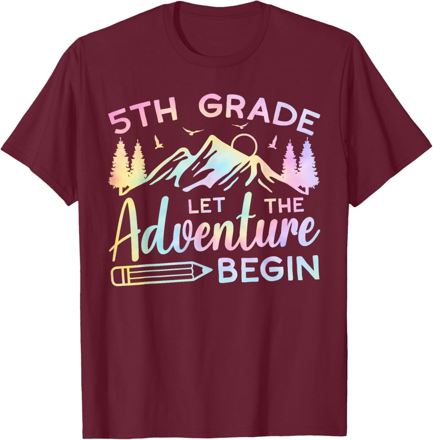 5th Grade Let The Adventure Begin Back To School Teacher T-Shirt - T-Shirt | Maroon