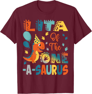 Lita Of The One-A-Saurus 2Nd Birthday Dinosaur Party T-Shirt - T-Shirt | Maroon