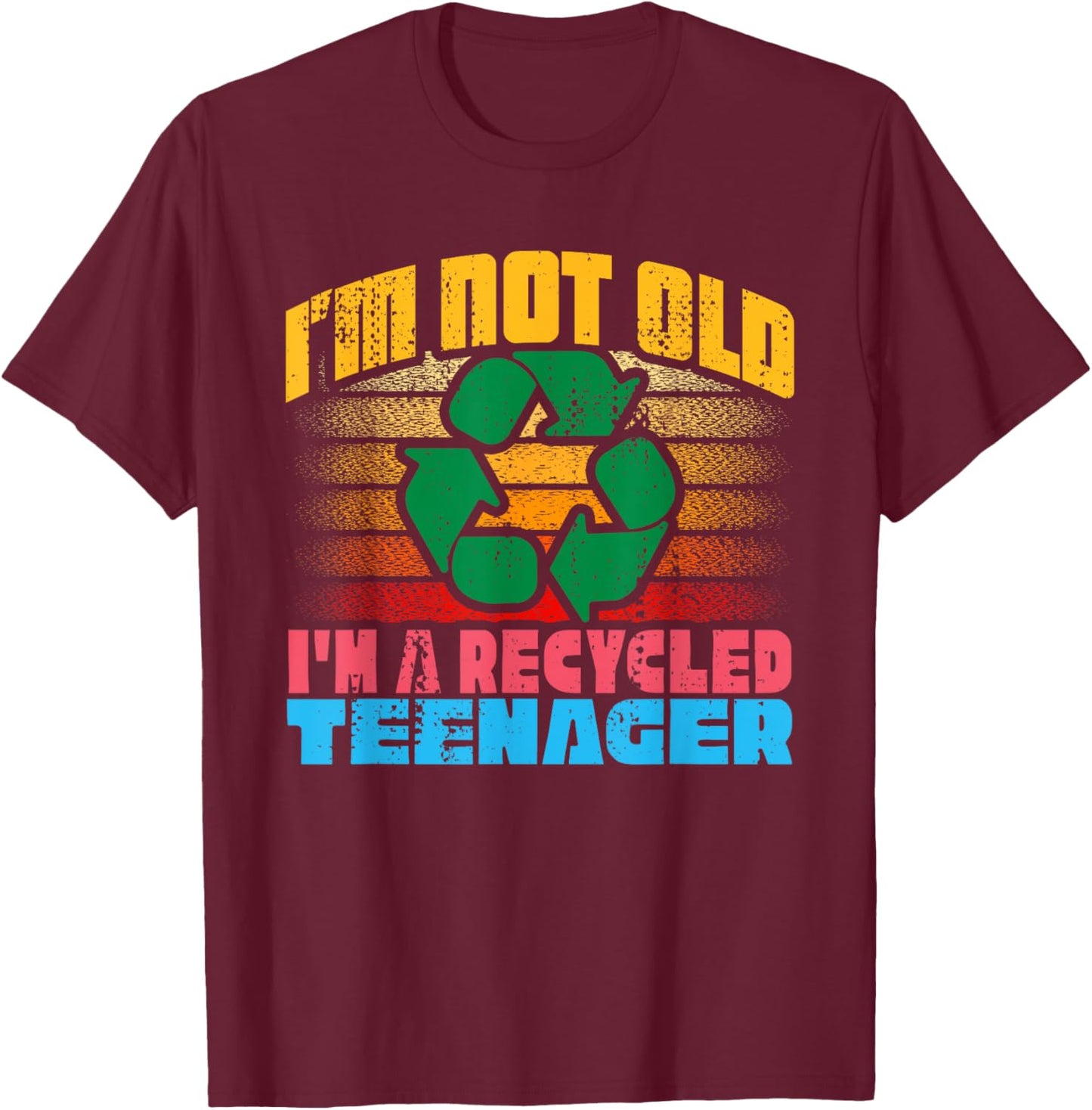 Recycled Teenager Retro T-Shirt - T-Shirt | Maroon