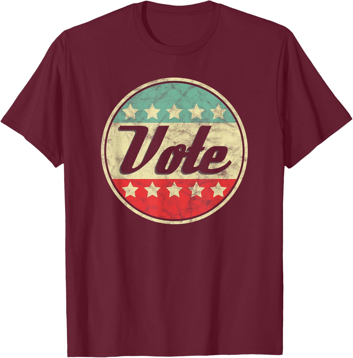 Vote 2024 Midterm Election Gift Voter Rights Graphic T-Shirt - T-Shirt | Maroon