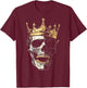 Design With A Skeleton Head On It King T-Shirt - T-Shirt | Maroon