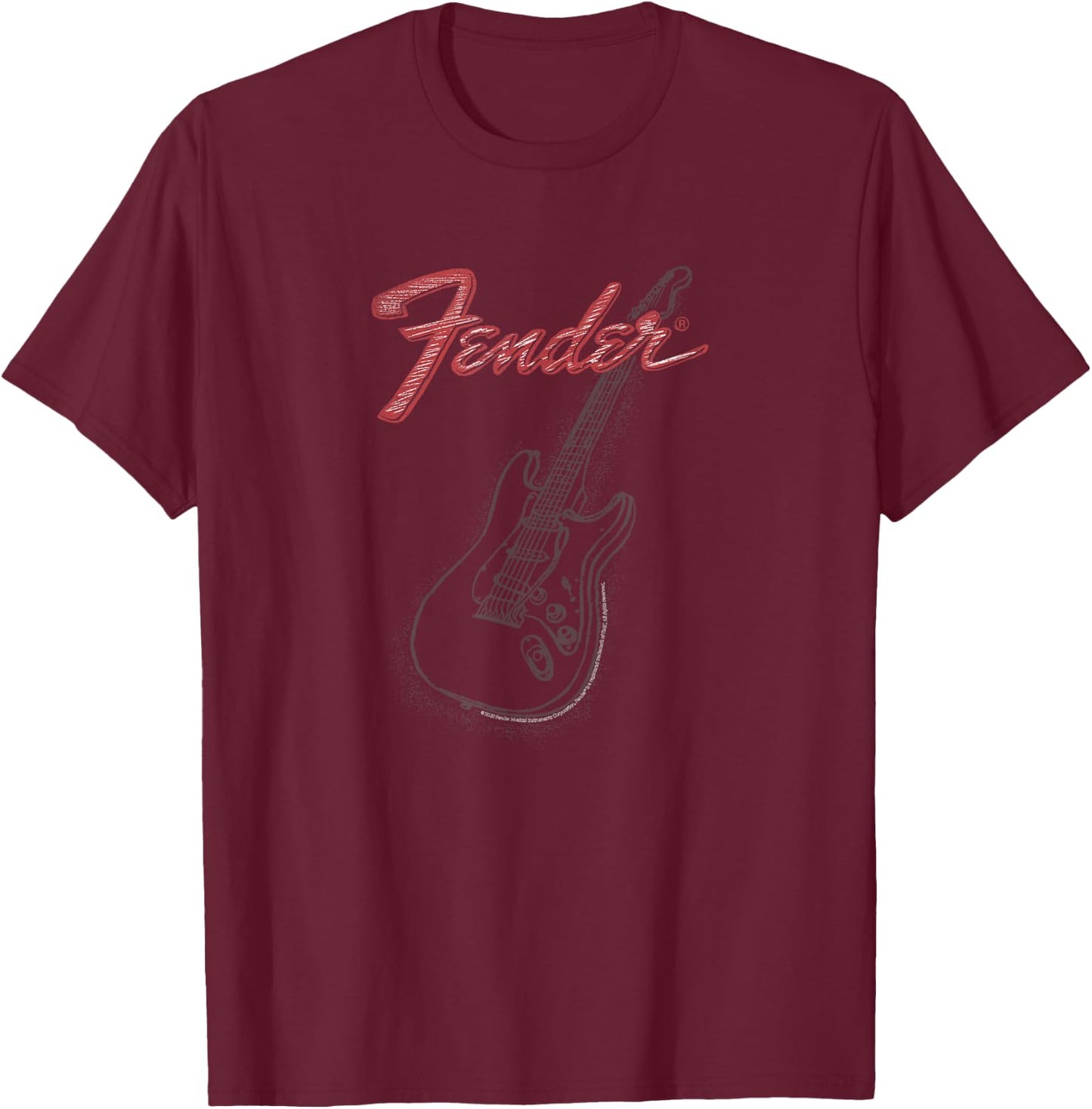 Fender Stencil Fender T-Shirt - T-Shirt | Maroon