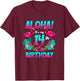 Aloha 14th Birthday Flamingo Hawaii 14 Years Old T-Shirt - T-Shirt | Maroon
