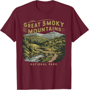 Great Smoky Mountain US National Park Vintage Men Women Kids T-Shirt - T-Shirt | Maroon