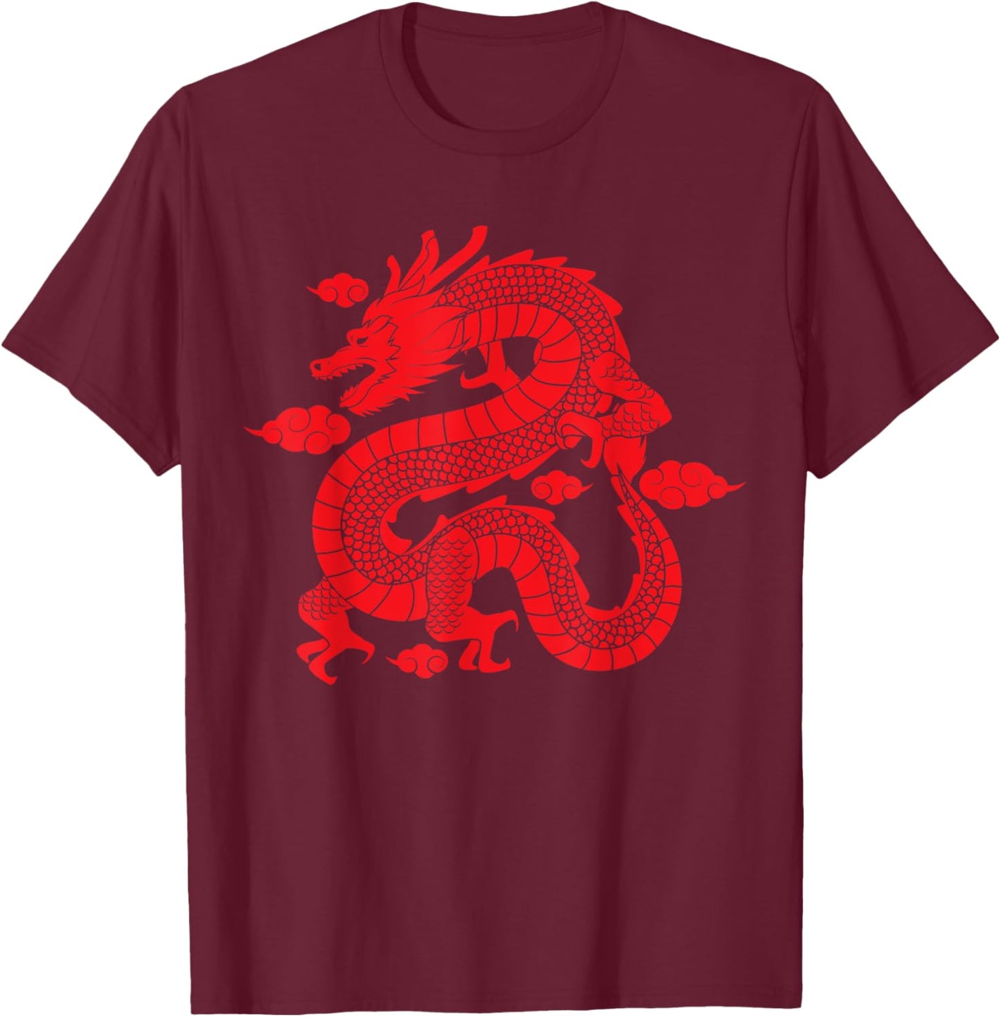 Traditional Chinese Dragon T-Shirt - T-Shirt | Maroon