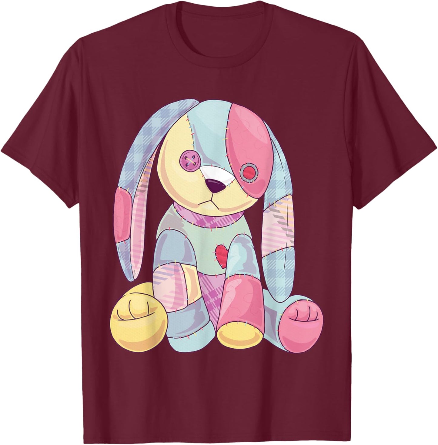 Pastel Goth Shirt Creepy Cute Witchy Bunny Aesthetic Rabbit T-Shirt - T-Shirt | Maroon
