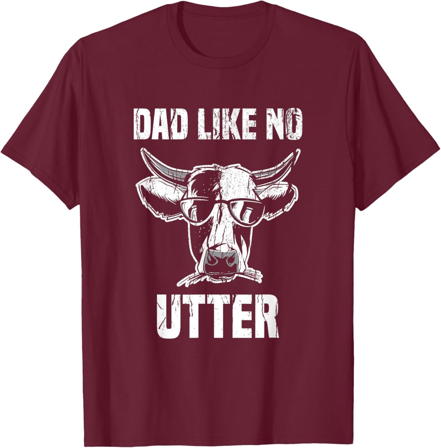 Lustige Khe Bauernhof Papa Farming Leben Kuh Men's Adults Black Animal Small Classic Fit Crew Collar Short Sleeve Father's Day T-Shirt - T-Shirt | Maroon