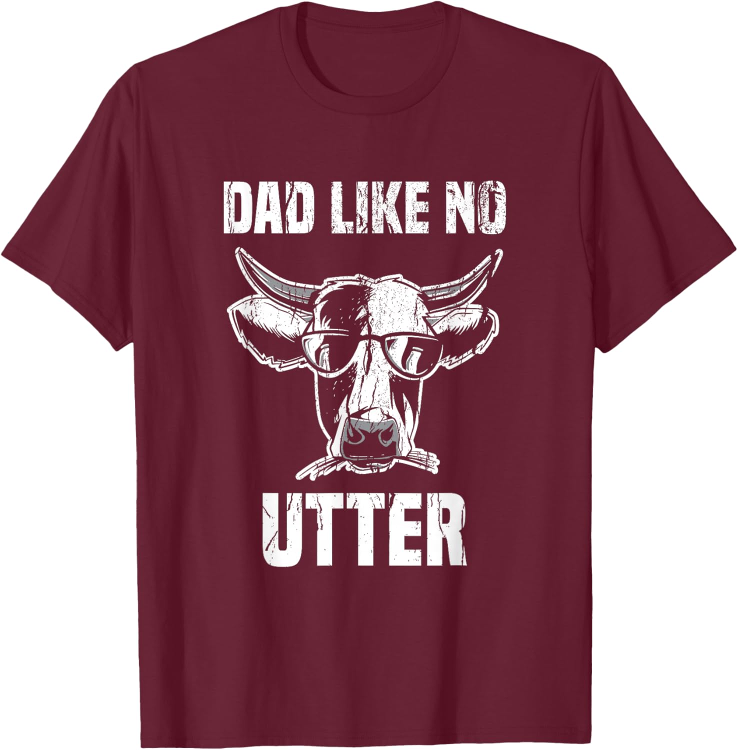 Lustige Khe Bauernhof Papa Farming Leben Kuh Men's Adults Black Animal Small Classic Fit Crew Collar Short Sleeve Father's Day T-Shirt - T-Shirt | Maroon