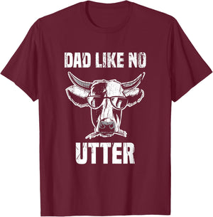 Lustige Khe Bauernhof Papa Farming Leben Kuh Men's Adults Black Animal Small Classic Fit Crew Collar Short Sleeve Father's Day T-Shirt - T-Shirt | Maroon