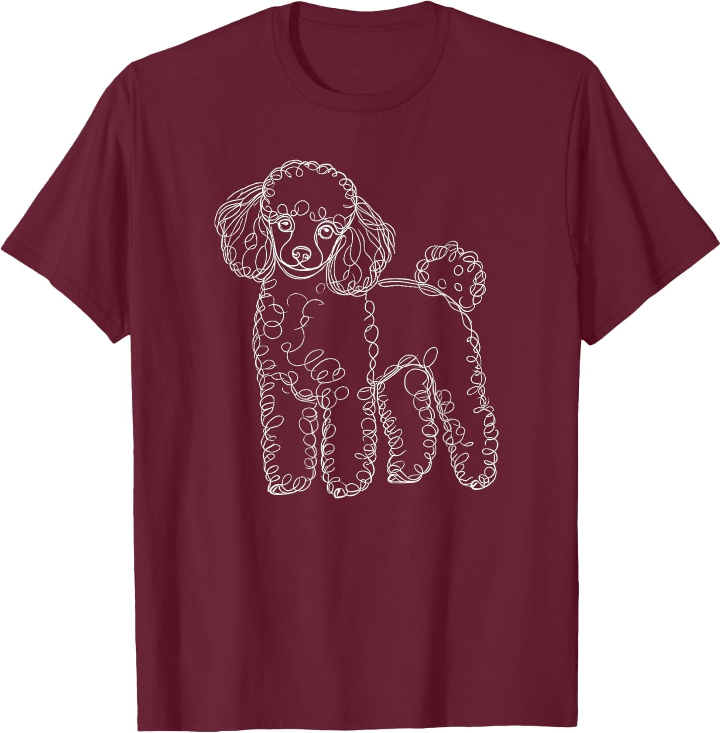 Line Art Toy Poodle Dog Toy Poodles T-Shirt - T-Shirt | Maroon