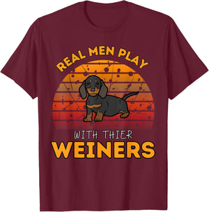 I Love My Little Weiner Funny Dog Dachshund Perfect T-Shirt - T-Shirt | Maroon