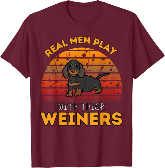 I Love My Little Weiner Funny Dog Dachshund Perfect T-Shirt - T-Shirt | Maroon