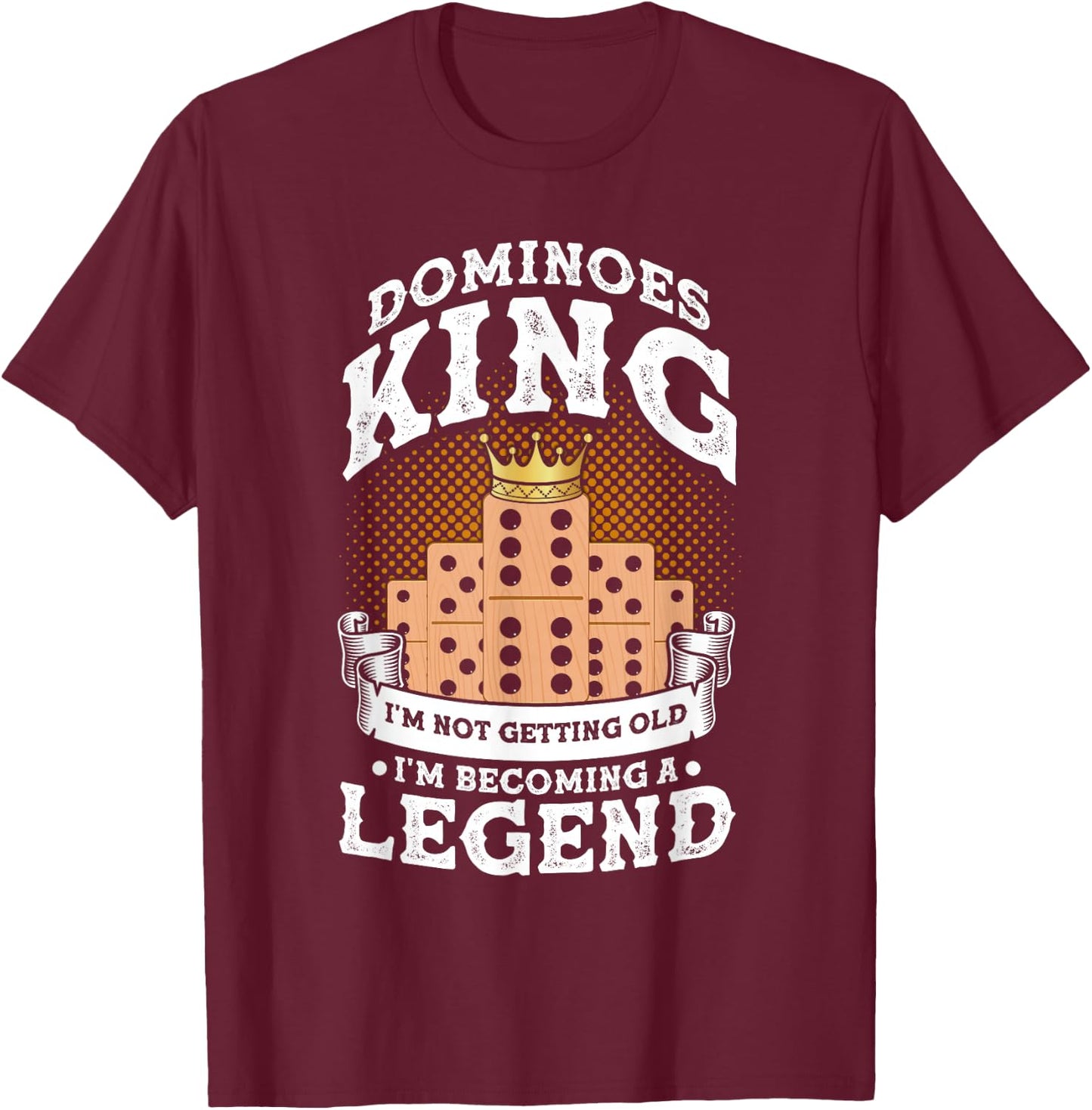 Domino Tile Game Domino Player Domino Game T-Shirt - T-Shirt | Maroon