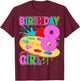 Kids Artist 8 Years Old Painting Art 8th Birthday Girl T-Shirt - T-Shirt | Maroon