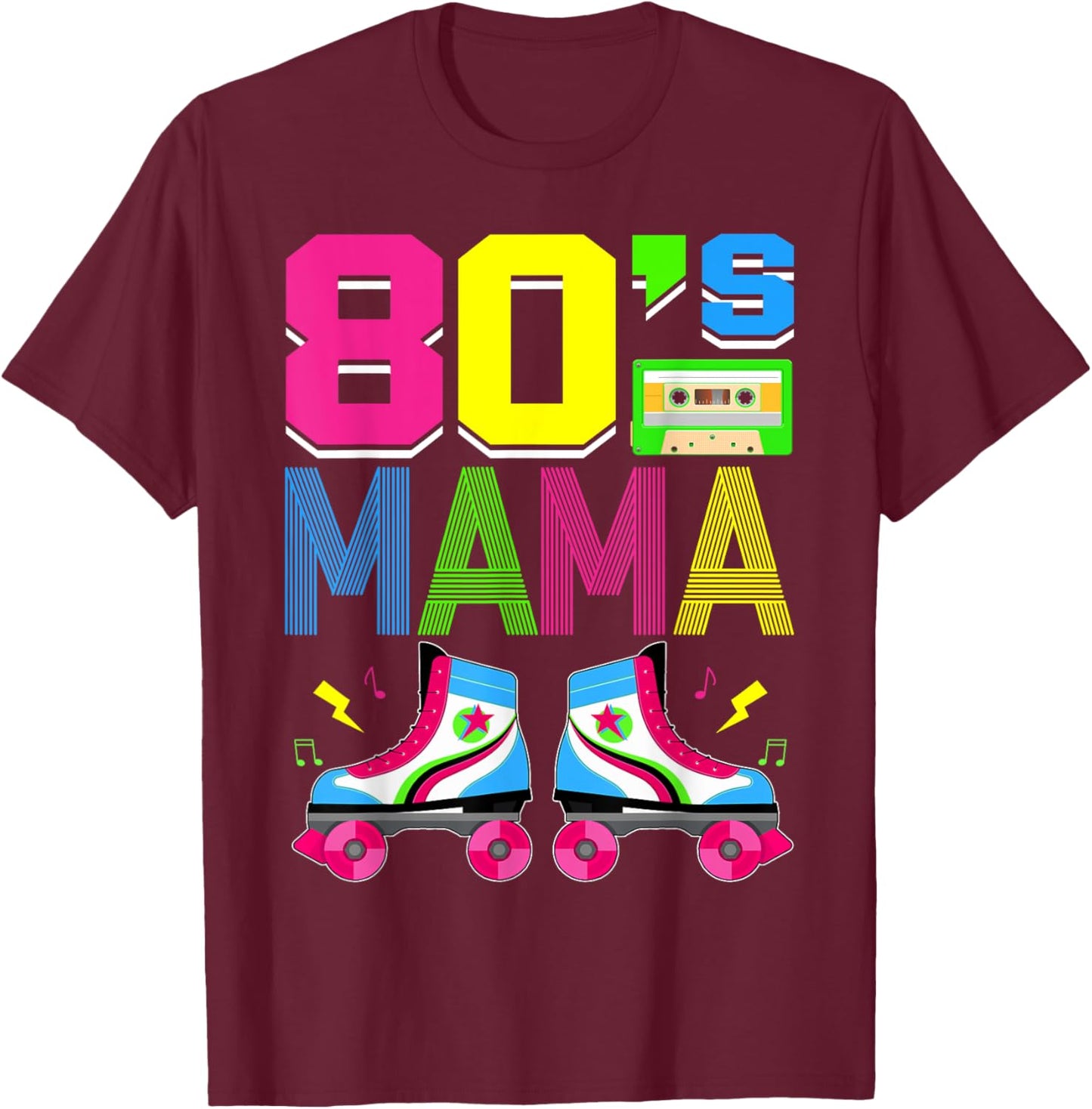 Retro Groovy 80's Mama 1980s 80s Mama Mothers Day Women T-Shirt - T-Shirt | Maroon