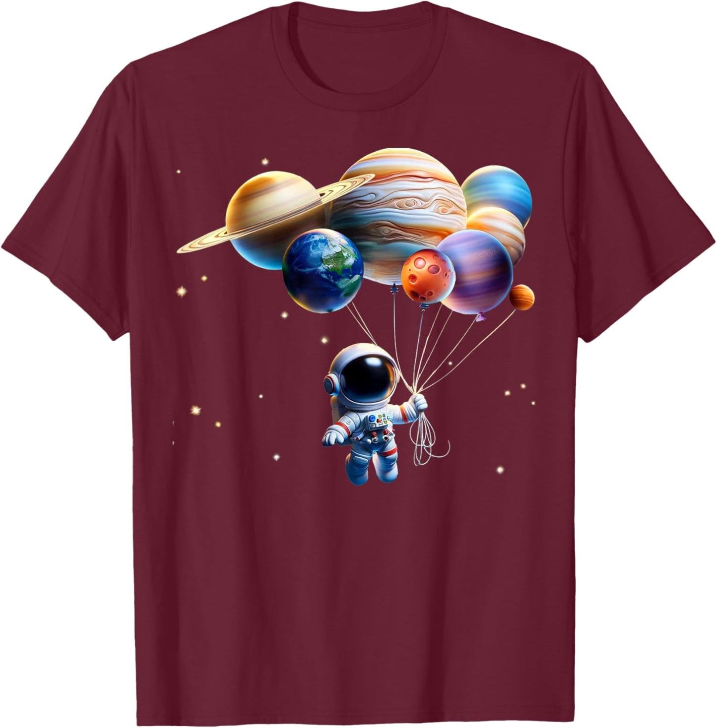 Funny Astronaut Planets Gift Men Women Kids Astronomy Space T-Shirt - T-Shirt | Maroon