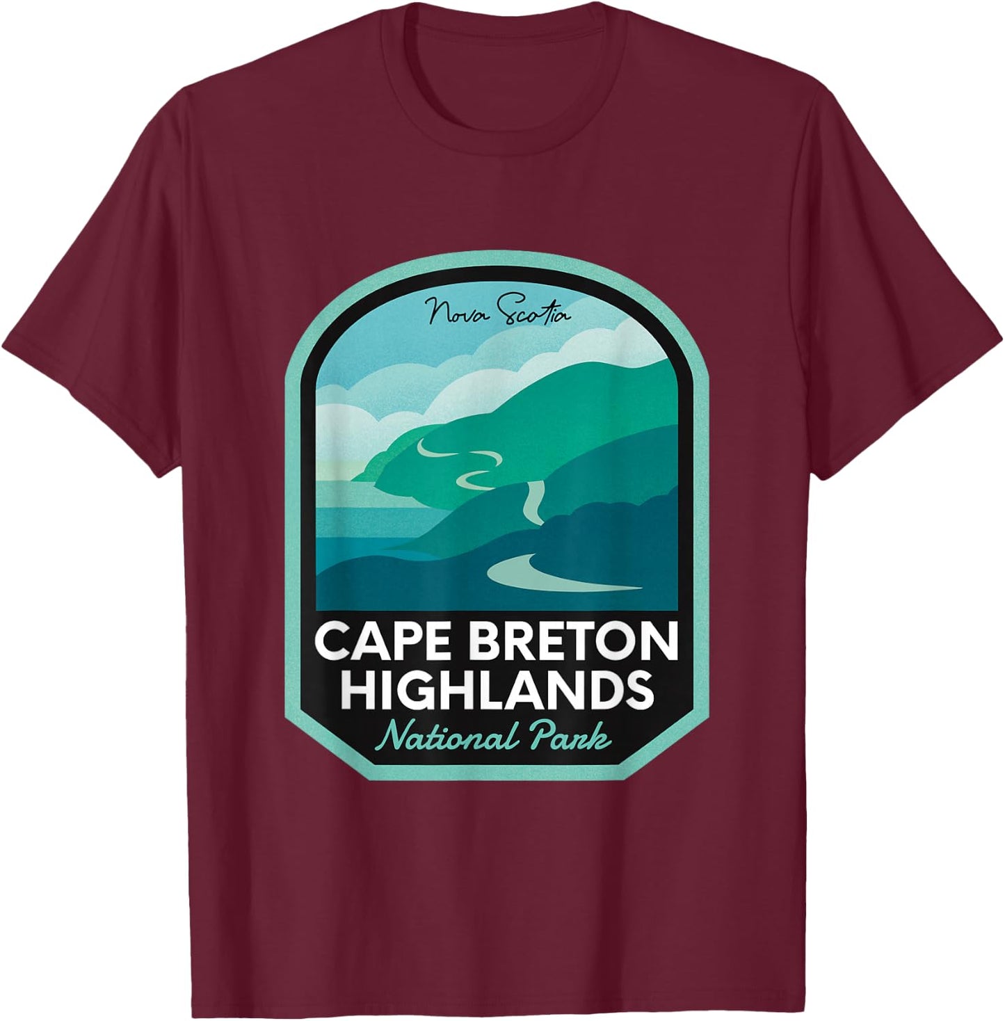 Cape Breton Highlands National Park T-Shirt - T-Shirt | Maroon