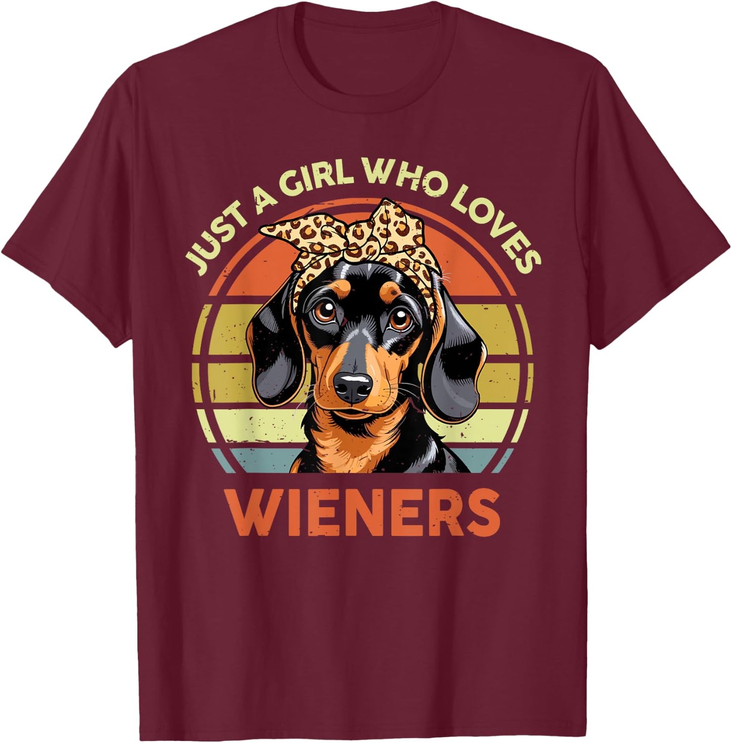 Wiener Dog Mom T-Shirt - T-Shirt | Maroon