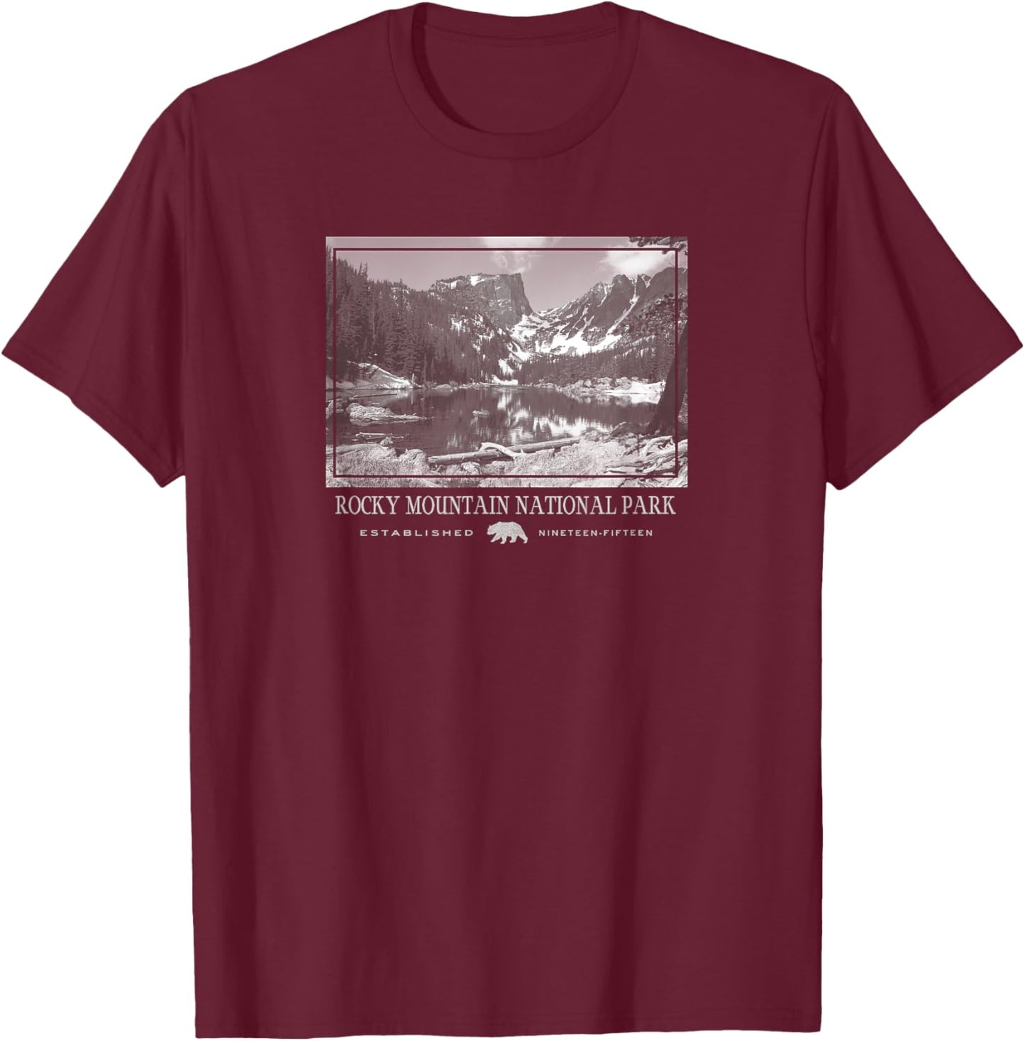 Rocky Mountain National Park Graphic T-Shirt - T-Shirt | Maroon
