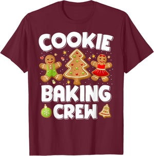 Cookie Baking Crew Christmas Gingerbread Team Squad Family T-Shirt - T-Shirt | Maroon