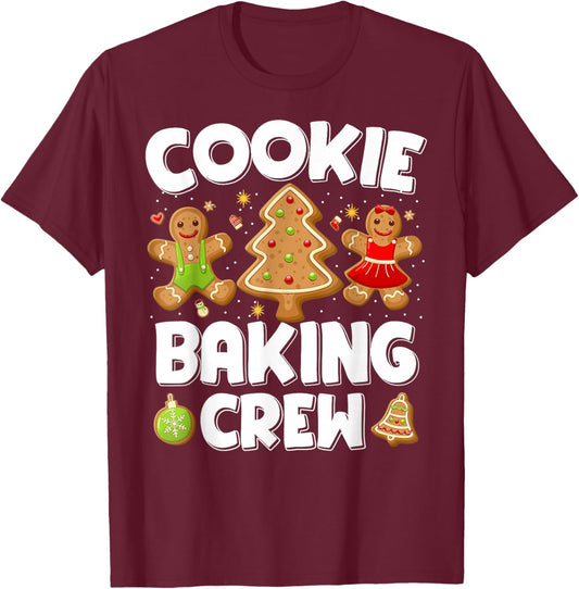 Cookie Baking Crew Christmas Gingerbread Team Squad Family T-Shirt - T-Shirt | Maroon