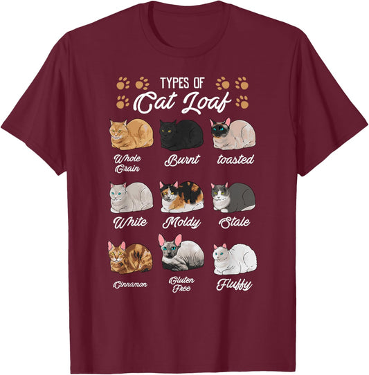 Cat Lover's Kitty Kitten Loaf Shirt - Classic Fit Black T-Shirt - T-Shirt | Maroon